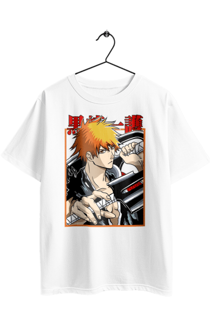 Футболка оверсайз з принтом "Бліч Куросакі Ічіґо". Anime, bleach, ichigo kurosaki, manga, аніме, бліч, ічіго, куросакі ічіґо, манга. 2070702