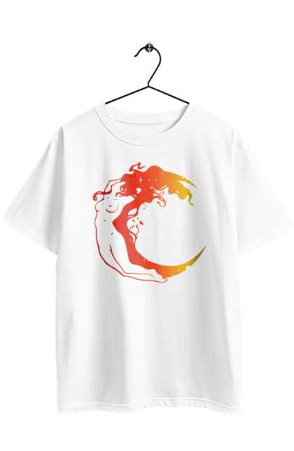 Oversized t-shirt with prints Moon girl. Cosmic, girl, moon, space, stars. 2070702