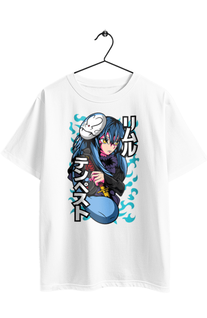 Футболка оверсайз з принтом "Коли я переродився слизом Рімуру Темпест". Reincarnated to slime, rimuru tempest, аніме, манга, новела, рімуру, рімуру темпест, слайм. 2070702