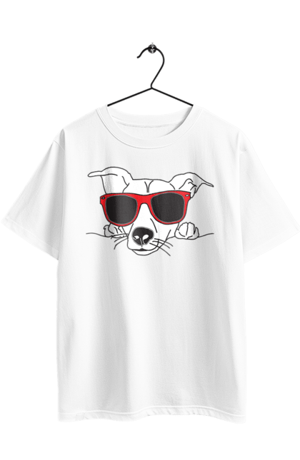 Футболка оверсайз з принтом "Собака Визирає". Визирати, окуляри, собака. 2070702
