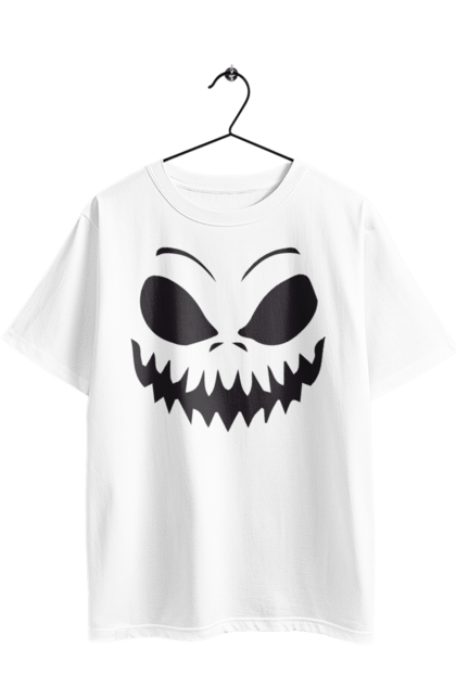 Футболка оверсайз з принтом "Гарбузове обличчя на Хелловін". 31 жовтня, halloween, гарбуз, гелловін, жовтень, капощі, ласощі, лякати, свято, хелловін. 2070702