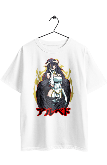 Футболка оверсайз с принтом Повелитель Альбедо. Albedo, overlord, альбедо, аниме, повелитель, сериал, смотритель стражей. 2070702