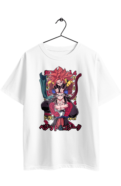 Oversized t-shirt with prints Dragon Ball Gogeta. Anime, dragon ball, gogeta, goku, manga, tv series. 2070702