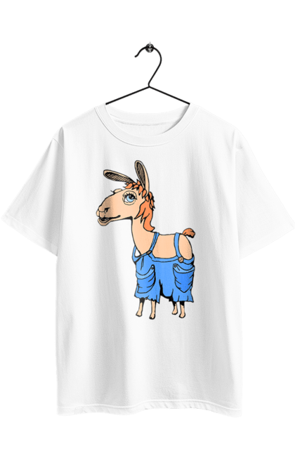 Футболка оверсайз з принтом "Лама В Комбінезоні". Комбінезон, лама. 2070702