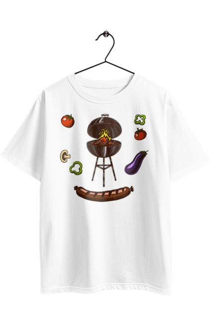 Футболка оверсайз с принтом Барбекю Сосиска. Барбекю, гриль, жарить, сосиска. 2070702