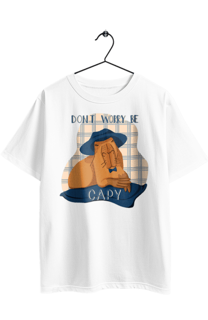 Футболка оверсайз з принтом "Капібара". Capybara, водосвинка, гризун, капібара, тварина. 2070702