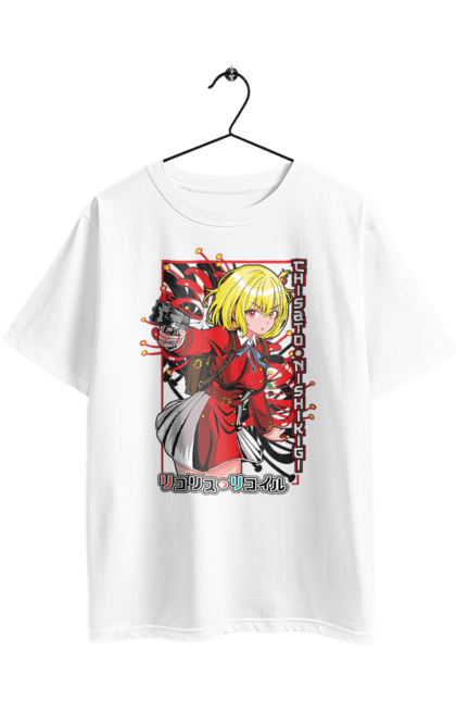 Футболка оверсайз з принтом "Lycoris Recoil Чісато Нішікіґі". Anime, chisato nishikigi, lycoris recoil, manga, агент, аніме, лікорис рикоїл, манга, тисато нісікігі, чісато нішікіґі. 2070702