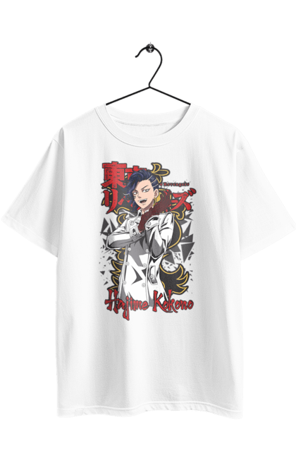 Футболка оверсайз з принтом "Токійські месники Хадзіме Коконої". Black dragon, hajime kokonoi, tokyo revengers, аніме, манга, серіал, токійска свастика, токійські месники, хадзіме коконої, чорний дракон. 2070702