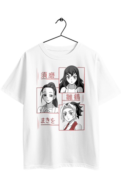 Oversized t-shirt with prints Demon Slayer Hinatsuru, Makio and Suma. Demon slayer, hinatsuru, makio, suma, tengen. 2070702