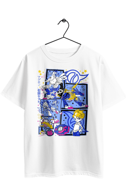 Футболка оверсайз з принтом "Digimon". Bandai, digimon, digital monsters, аніме, віртуальні вихованці, манга, медіафраншиза. 2070702