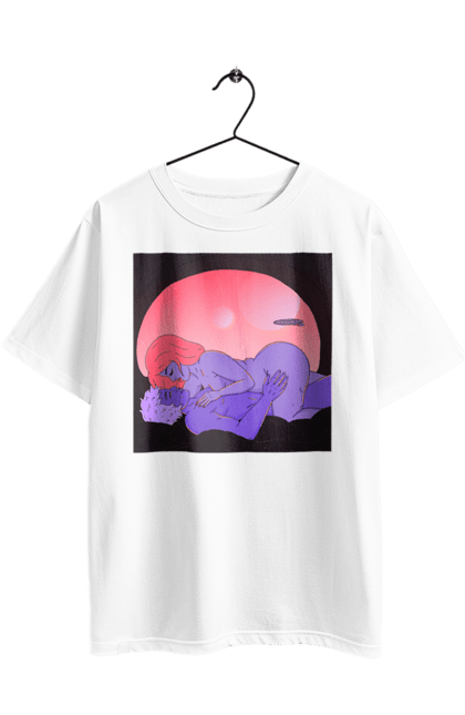 Oversized t-shirt with prints Aliens Girl And Boy. Girl, guy, naked. 2070702