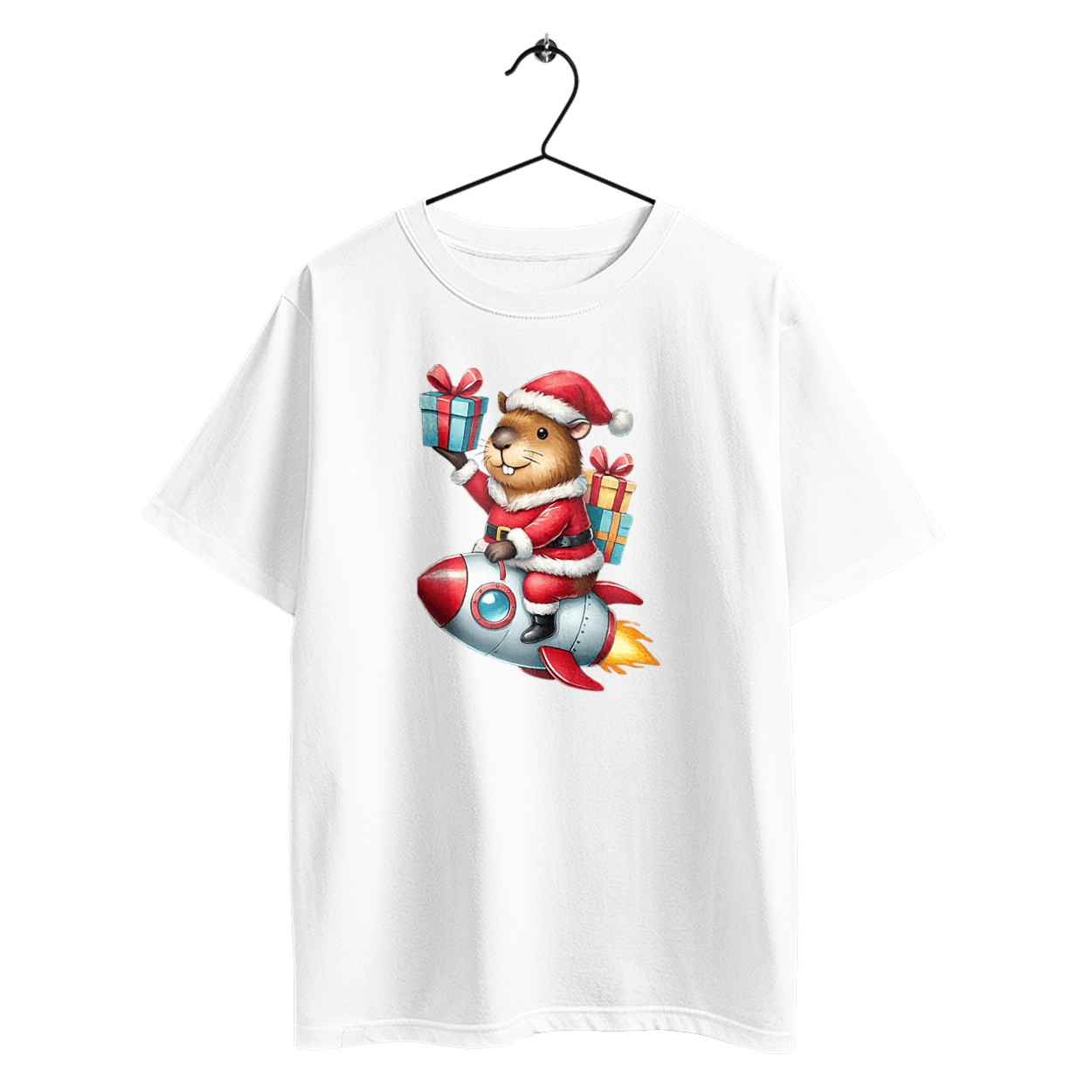 Christmas Capybara with a Gift