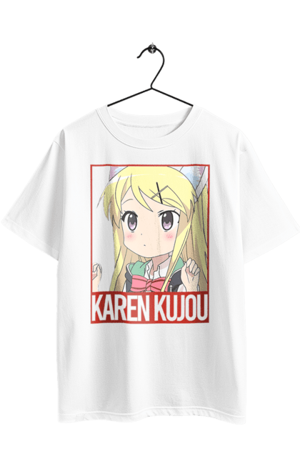 Футболка оверсайз з принтом "Золота мозаїка Карен Куджо". Anime, karen kujo, kiniro mosaic, kinmoza, manga, аніме, золота мозаїка, карен, карен куджо, манга. 2070702