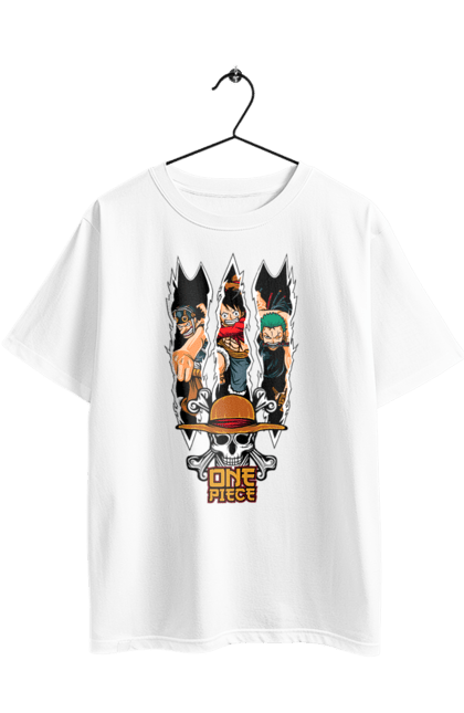 Футболка оверсайз з принтом "Ван Піс Луффі". Luffy, one piece, аніме, ван піс, великий куш, луффі, манга, монки де луффі, пірати. 2070702