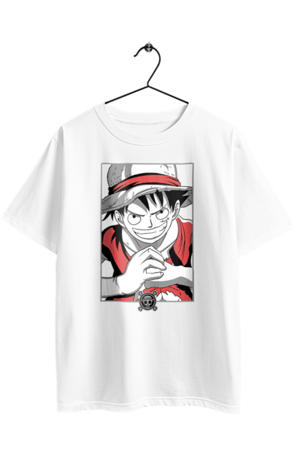 Футболка оверсайз з принтом "Ван Піс Луффі". Luffy, one piece, аніме, ван піс, великий куш, луффі, манга, монки де луффі, пірати. 2070702