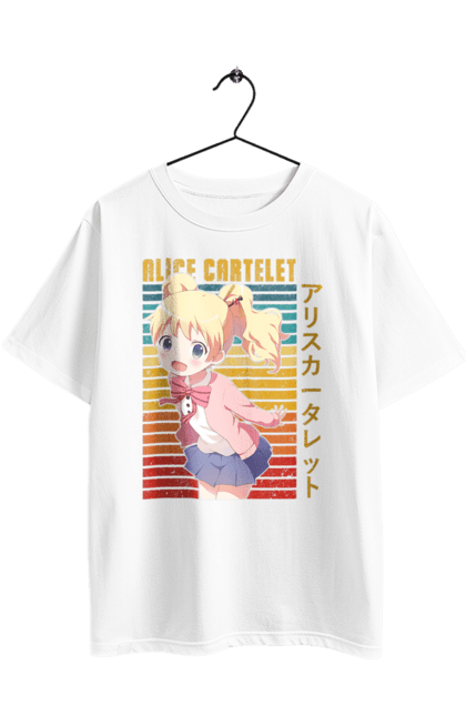 Футболка оверсайз з принтом "Золота мозаїка Аліса Картелет". Alice cartelet, anime, kiniro mosaic, kinmoza, manga, аліса, аліса картелет, аніме, золота мозаїка, манга. 2070702