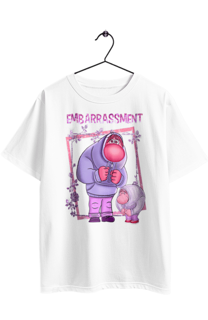 Футболка оверсайз с принтом Головоломка Стыд. Embarrassment, inside out, pixar, головоломка, мультфильм, стыд, эмоции. 2070702