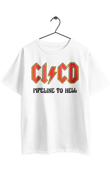 Футболка оверсайз з принтом "CI/CD pipeline to hell". Cicd, cicd pipeline, devops, pipeline, інженер, програмне забезпечення, програмування, розробка, розробка по. 2070702