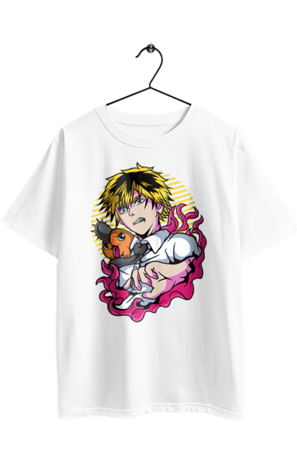 Футболка оверсайз з принтом "Людина Бензопила". Anime, chainsaw man, denji, manga, pochita, аніме, денджі, людина-бензопила, манга, почіта. 2070702