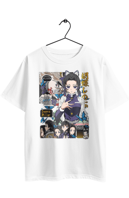 Футболка оверсайз з принтом "Винищувач Демонів Шинобу". Anime, demon slayer, kimetsu no yaiba, manga, shinobu, аніме, винищувач демонів, манга, серіал, шинобу. 2070702