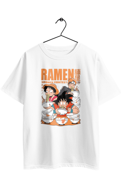 Футболка оверсайз з принтом "Рамен". Anime, manga, ramen, аніме, гоку, їжа, луффі, наруто, персонажі, рамен. 2070702