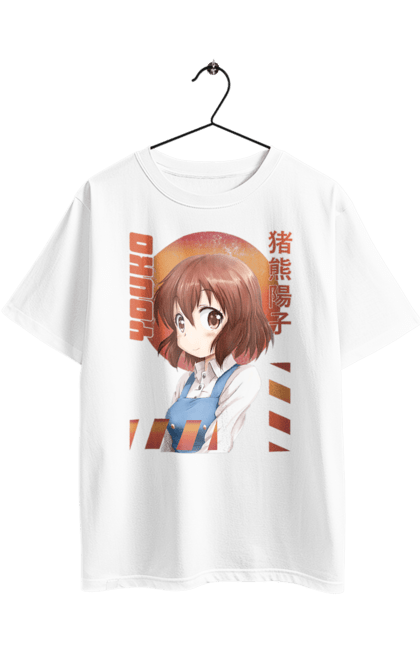 Футболка оверсайз з принтом "Золота мозаїка Йоко Інокума". Anime, kiniro mosaic, kinmoza, manga, yoko inokuma, аніме, золота мозаїка, йоко, йоко інокума, манга. 2070702