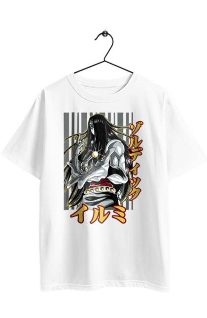 Футболка оверсайз з принтом "Хантер × Хантер Іллумі Золдік". Hunter × hunter, hunter hunter, illumi, illumi zoldyck, zoldyck, аніме, золдік, іллумі, іллумі золдік. 2070702