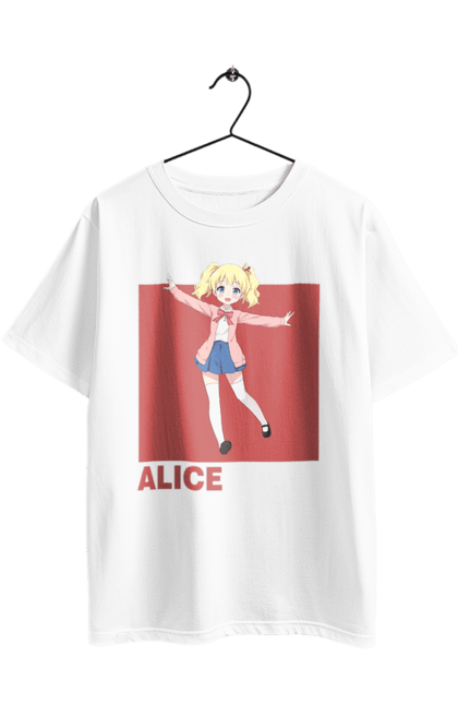 Oversized t-shirt with prints Kiniro Mosaic Alice Cartelet. Alice, alice cartelet, anime, gold mosaic, kiniro mosaic, kinmoza, manga. 2070702