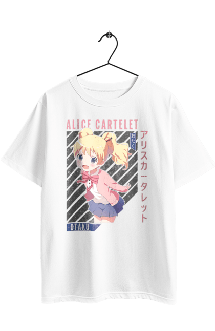 Футболка оверсайз з принтом "Золота мозаїка Аліса Картелет". Alice cartelet, anime, kiniro mosaic, kinmoza, manga, аліса, аліса картелет, аніме, золота мозаїка, манга. 2070702