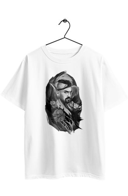 Футболка оверсайз з принтом "Козак". Вуса, квітки, козак, пістолет, справжній українець, чуб. 2070702