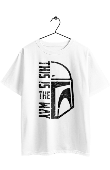 Футболка оверсайз з принтом "Такий шлях". Distressed, mandalorian helmet, movies, tv show, зоряні війни, кіно, малюк йода, мандаларець, такий шлях. 2070702