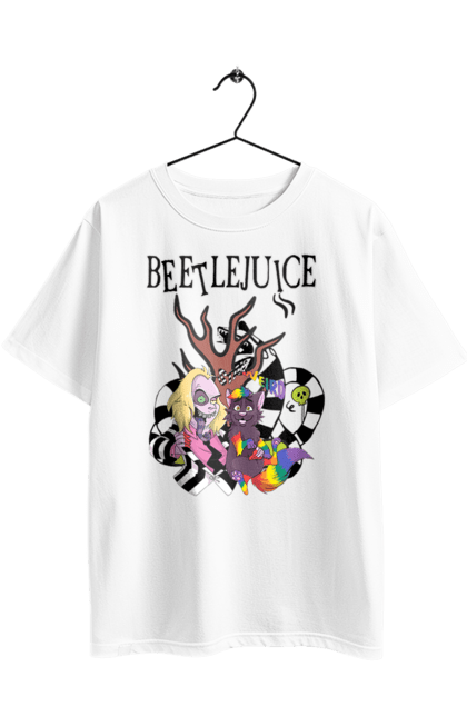 Oversized t-shirt with prints Beetlejuice. Beetlejuice, comedy, ghost, horror, movie, tim burton, warner bros. 2070702