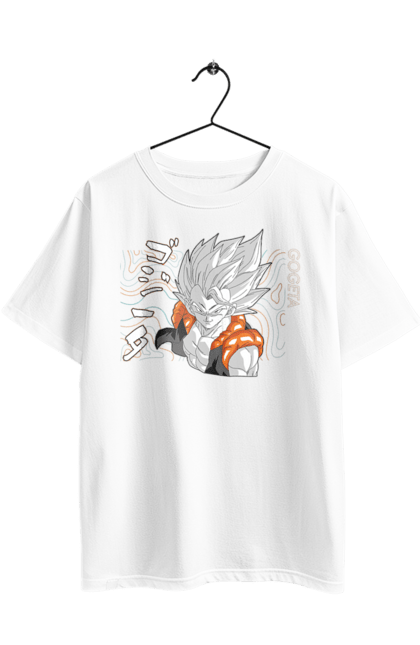 Футболка оверсайз с принтом Жемчуг дракона Годжита. Anime, dragon ball, gogeta, manga, tv series, аниме, годжита, гоку, жемчуг дракона, манга. 2070702