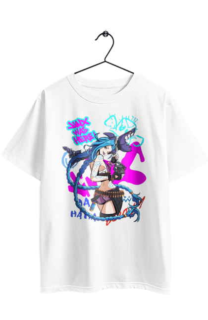 Футболка оверсайз з принтом "Аркейн". Arcane, fortiche, league of legends, riot games, аркейн, вай, джинкс, мультсеріал, фентезі. 2070702