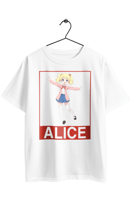 Oversized t-shirt with prints Kiniro Mosaic Alice Cartelet. Alice, alice cartelet, anime, gold mosaic, kiniro mosaic, kinmoza, manga. 2070702