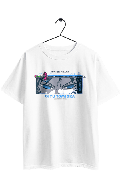 Футболка оверсайз з принтом "Винищувач Демонів Гію". Demon slayer, giyu, giyu tomioka, kimetsu no yaiba, аніме, винищувач демонів, гію, гію томіока, манга, серіал. 2070702