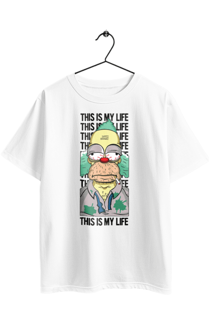 Футболка оверсайз з принтом "Сімпсони Клоун Красті". Krusty, krusty the clown, simpsons, клоун красті, красті, сімпсони. 2070702