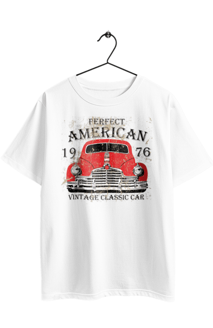 Футболка оверсайз з принтом "Машина вінтаж, 1976". 1976, вінтаж, машина. 2070702