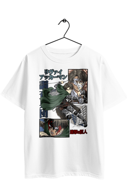 Oversized t-shirt with prints Attack on Titan Levi. Ackerman, anime, attack on titan, levi, manga, shingeki no kyojin, survey corps. 2070702