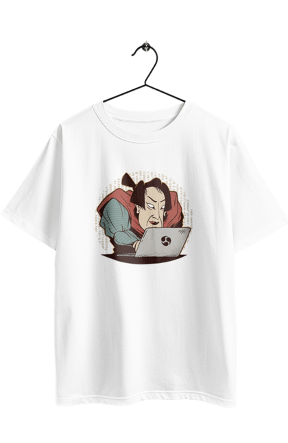 Футболка оверсайз з принтом "Ніндзя програміст". Angular, c, css, html, it, javascript, jquery, php, python, react, svelt, vue, айтишник, айті, гумор, код, кодувати, прогер, програміст, програмісти, ти ж, ти ж програміст, тиж програміст. 2070702