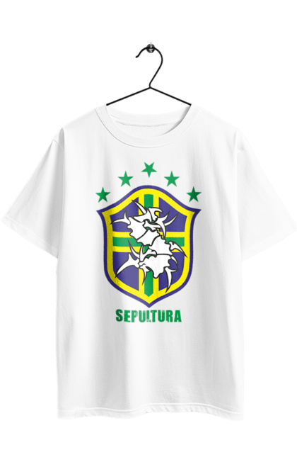 Футболка оверсайз з принтом "Sepultura". Sepultura, грув метал, група, дет метал, метал, музика, ню метал, рок, треш метал. 2070702