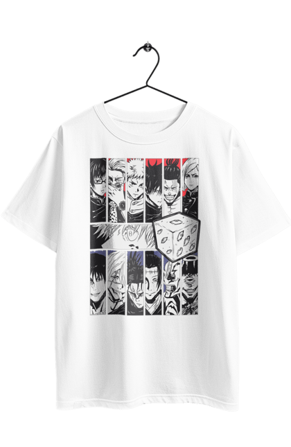 Футболка оверсайз з принтом "Магічна битва". Anime, gojo, jujutsu kaisen, manga, аніме, годжо, магічна битва, манга, містика, темне фентезі. 2070702