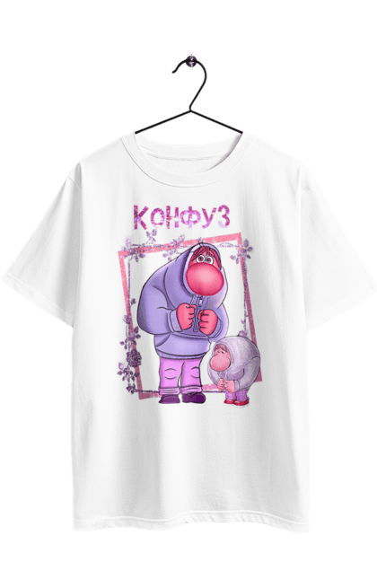 Футболка оверсайз з принтом "Думками навиворіт Конфуз". Embarrassment, inside out, pixar, думками навиворіт, емоції, конфуз, мультфільм. 2070702