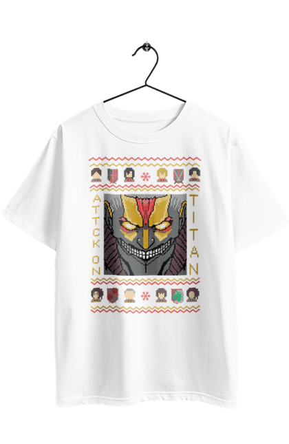 Футболка оверсайз з принтом "Атака Титанів". Аніме, атака титанів, бойовик, броньований гігант, драма, манга, постапокаліптика, райнер, райнер браун, різдво. 2070702