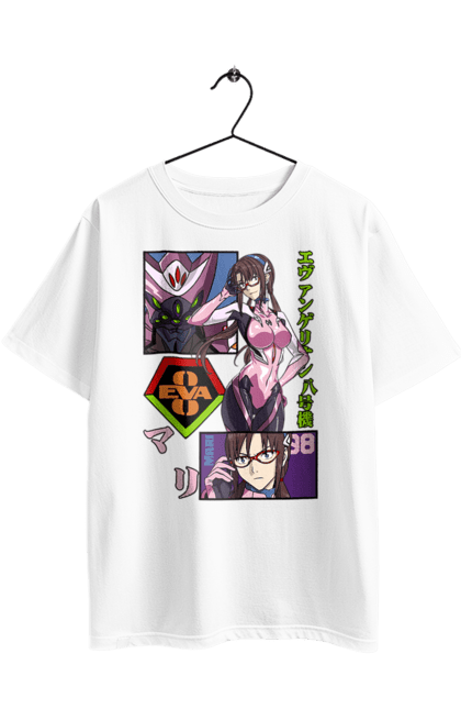 Футболка оверсайз з принтом "Євангеліон Марі". Evangelion, mari, mari makinami illustrious, neon genesis evangelion, аніме, єва-02, єва-05, євангеліон, марі, янгол. 2070702