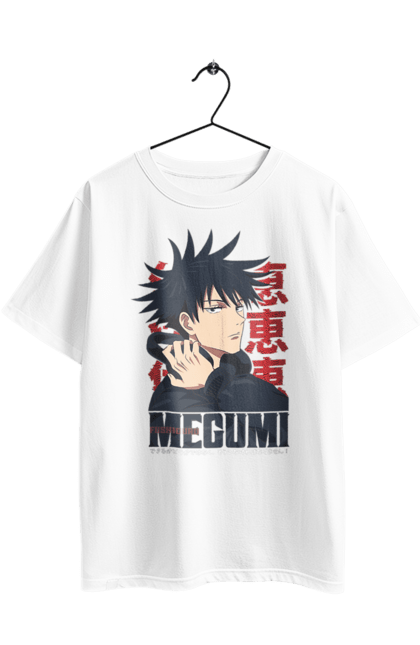 Футболка оверсайз з принтом "Магічна битва Мегумі". Anime, fushiguro, fushiguro megumi, jujutsu kaisen, manga, megumi, аніме, магічна битва, манга, мегумі. 2070702