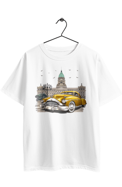 Футболка оверсайз з принтом "Автомобіль та архітектура модерн". Автомобіль, архітектура, модерн. 2070702