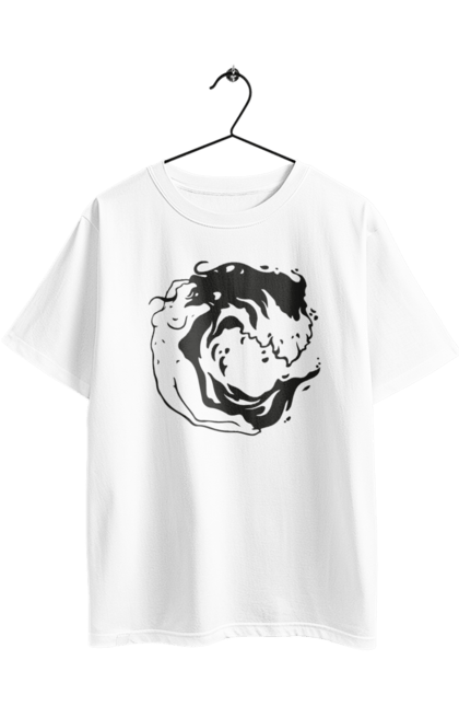 Футболка оверсайз з принтом "Дівчина хвиля". Дівчина, море, хвиля. 2070702