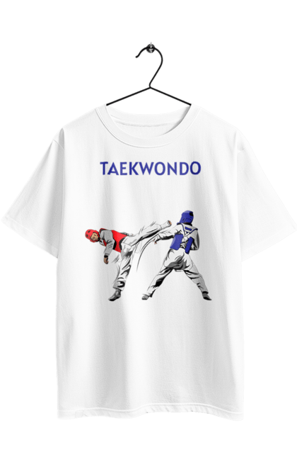 Oversized t-shirt with prints Taekwondo. Korea, martial arts, sport, taekwondo, training. 2070702