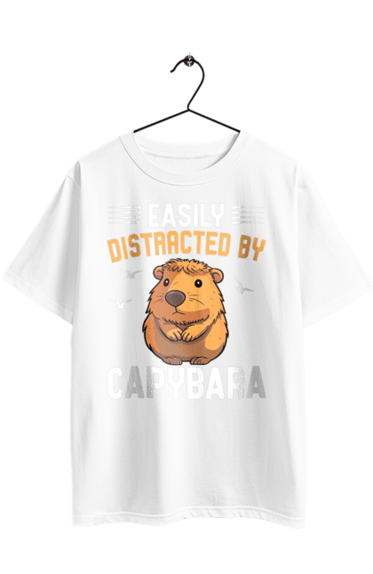 Футболка оверсайз з принтом "Капібара". Capybara, водосвинка, гризун, капібара, тварина. 2070702